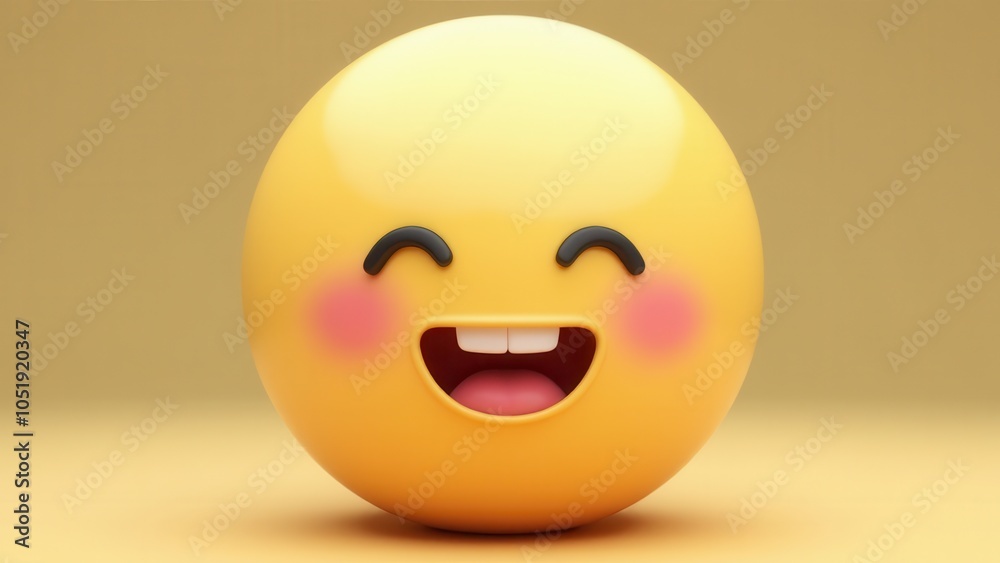 Fototapeta premium Smile face cute 2d