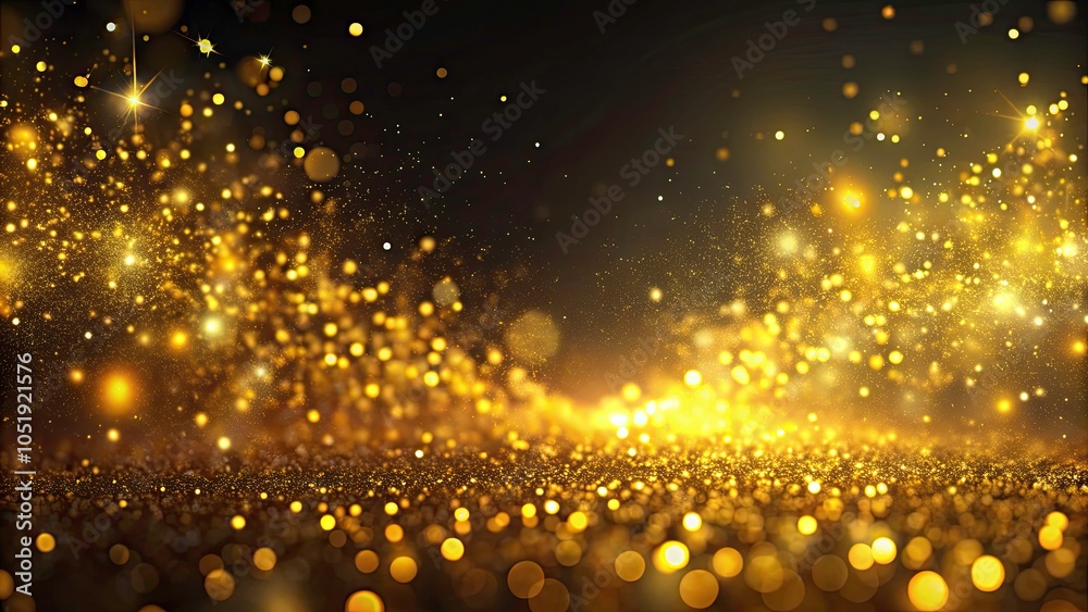 Obraz premium Yellow Sparkle Particle Lights Falling in Low Light Photography for Transparent Background - Magical Glitter Effects for Designs and Visuals