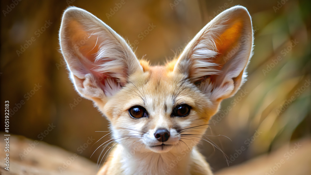 Obraz premium Fennec fox with large pointed ears close-up