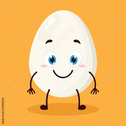 cute smile expression of egg character