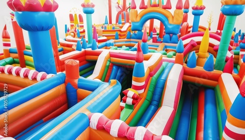 Wallpaper Mural Lost in the Maze: Explore the Big, Colorful Inflatable Castle Labyrinth! Torontodigital.ca