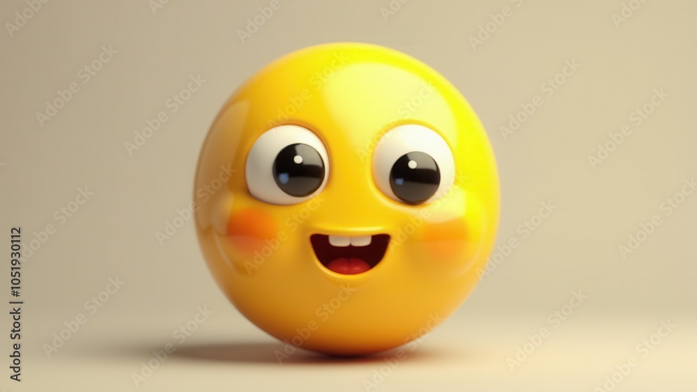 Fototapeta premium Smiley face cute 2d