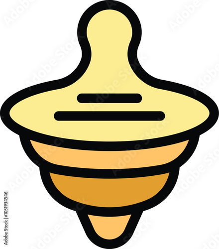 Classic spinning top toy spinning on white background, a timeless symbol of childhood, fun, and playful entertainment