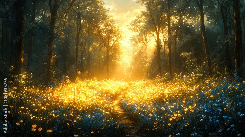 Golden Light Forest Path Golden Light Forest Path
