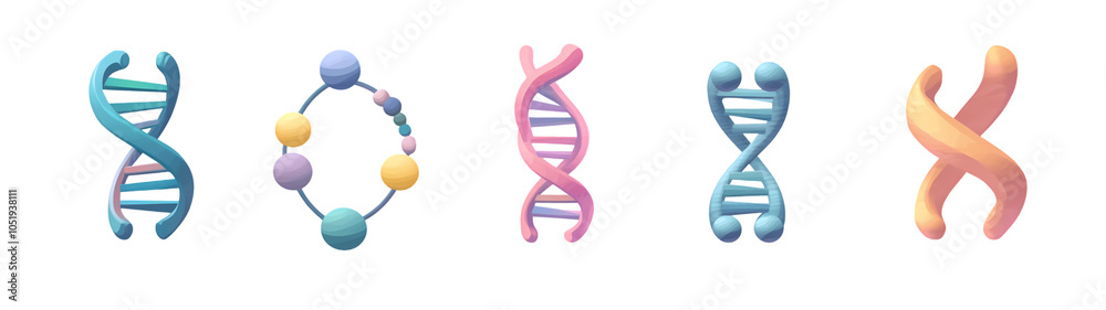 Fototapeta premium 3d Blue Dna Helix Sequence Element isolated