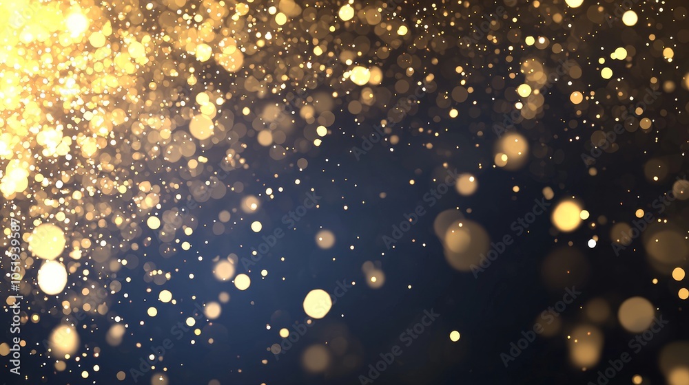 Fototapeta premium Captivating sparkles a mesmerizing display of golden bokeh lights creating a dreamy atmosphere for festive occasions