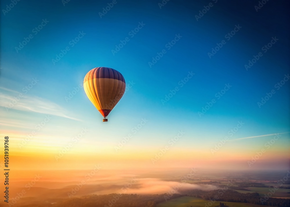 Fototapeta premium Minimalist Balloon Illustration for Travel and Excursion Themes in Nature