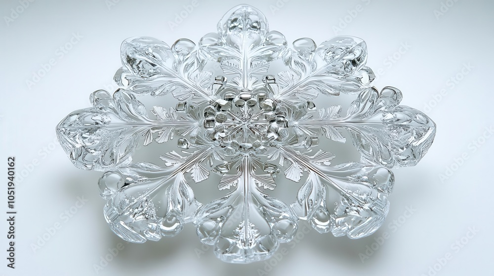 a beautifully intricate snowflake rests against a stark white background, showcasing its delicate patterns and crystalline structure. the simplicity highlights its natural elegance and winter charm a beautifully intricate snowflake rests against a stark white background, showcasing its delicate patterns and crystalline structure. the simplicity highlights its natural elegance and winter charm