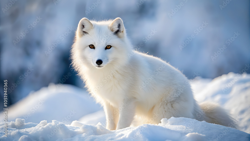 Arctic fox in winter background Arctic fox in winter background
