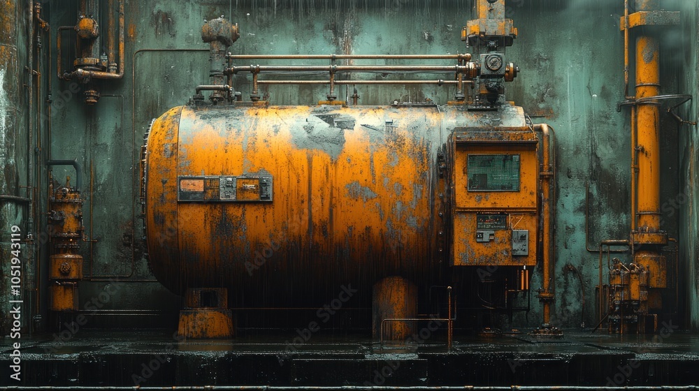 Rusty industrial equipment in a weathered environment. Rusty industrial equipment in a weathered environment.