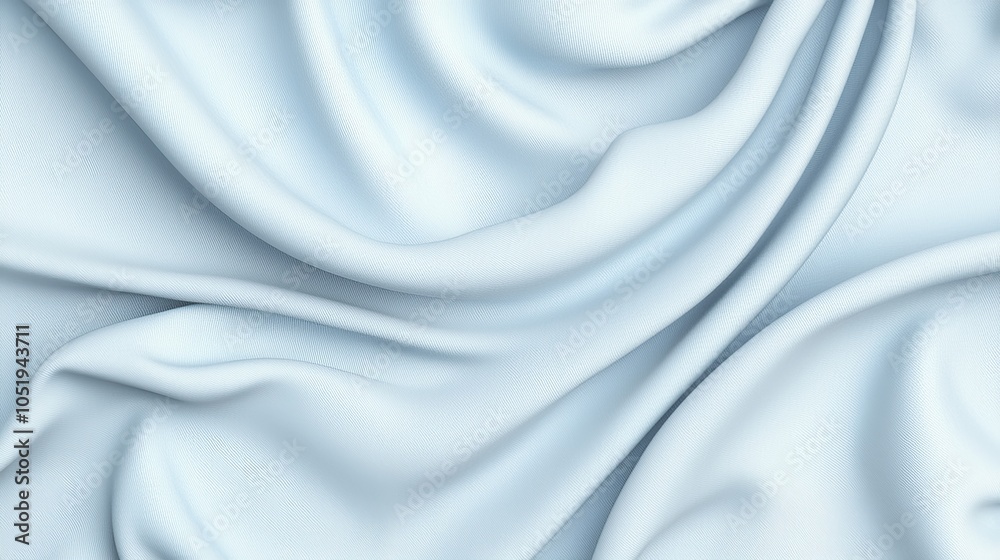 Obraz premium Elegant light blue fabric draped smoothly showcasing soft texture and fluid movement for textile design inspiration