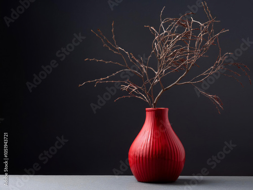 vase with dry twig