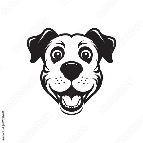 Charming Beagle Dog Snout Logo, featuring the head of a bearded Beagle. Vector illustration.