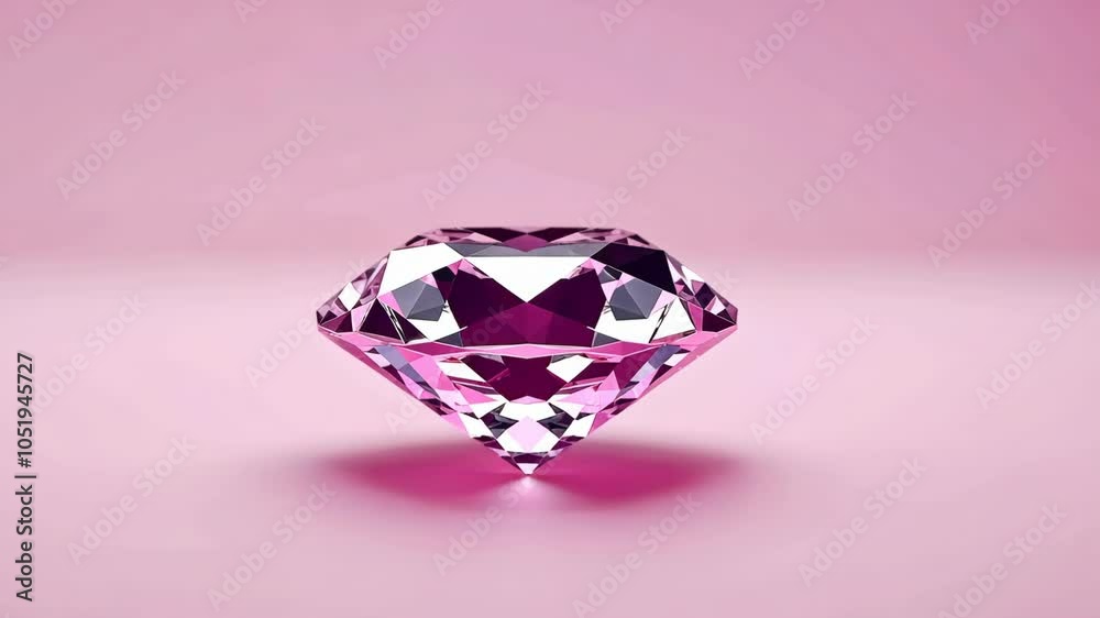 Brilliant Isolated on Light Pink Background, Minimalistic Jewel Design, Luxurious Gemstone Photography