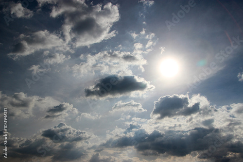 orange blue sunlight sunset sky background with cloud and town building in evening of the day landscape skyscrape 