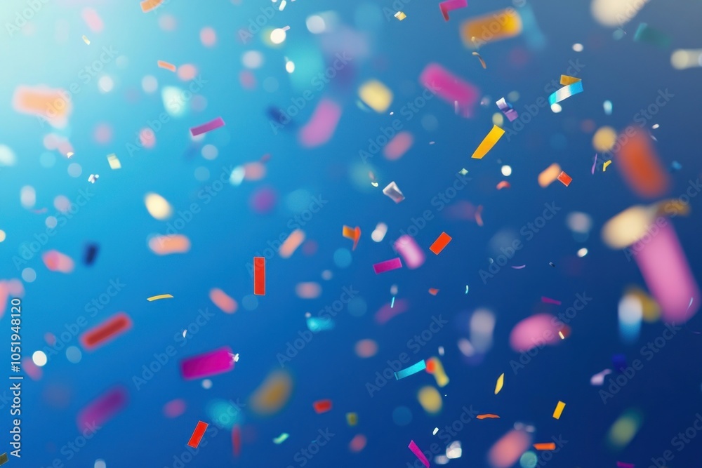 Colorful confetti falling on a dark blue background colorful party colorful confetti. Colorful confetti falling on a dark blue background colorful party colorful confetti.