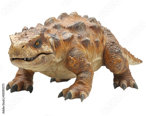 This tan and orange dinosaur model, with richly textured skin and a sturdy build, is crafted for lifelike accuracy, making it ideal
 photo