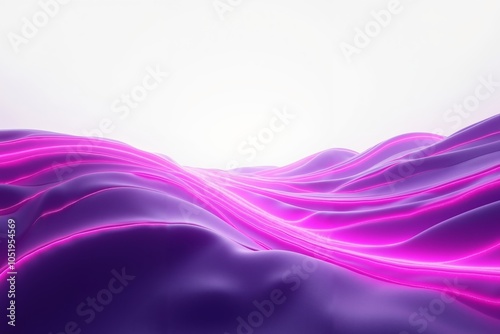 smooth wavy purple surface with glowing pink neon lines creating a flowing futuristic aesthetic