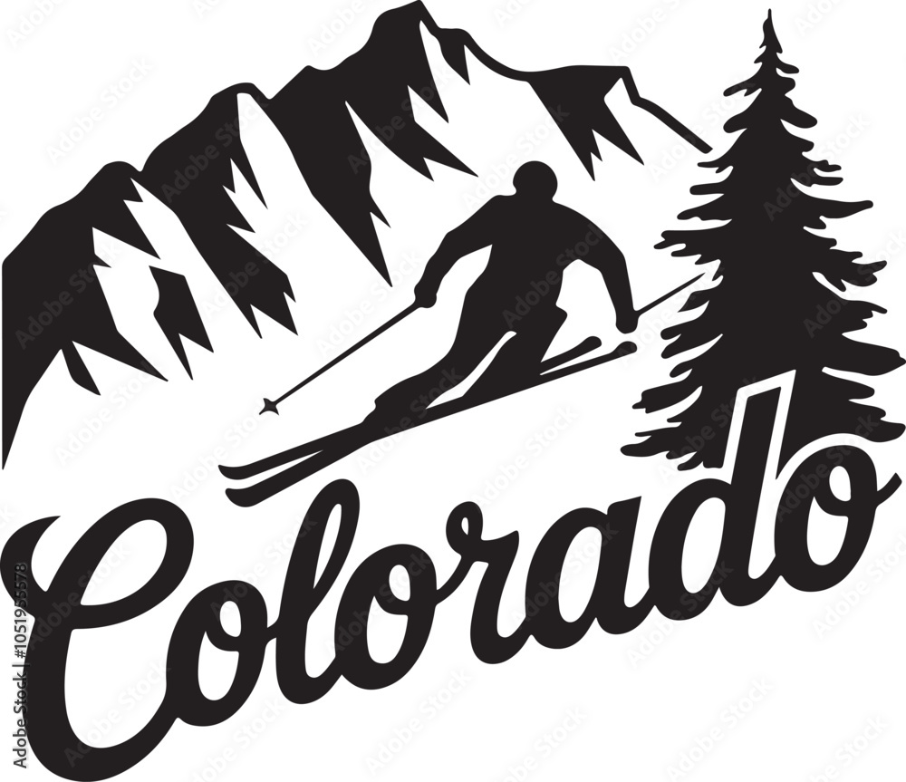 Fototapeta premium Colorado Retro Typography Vector Graphic