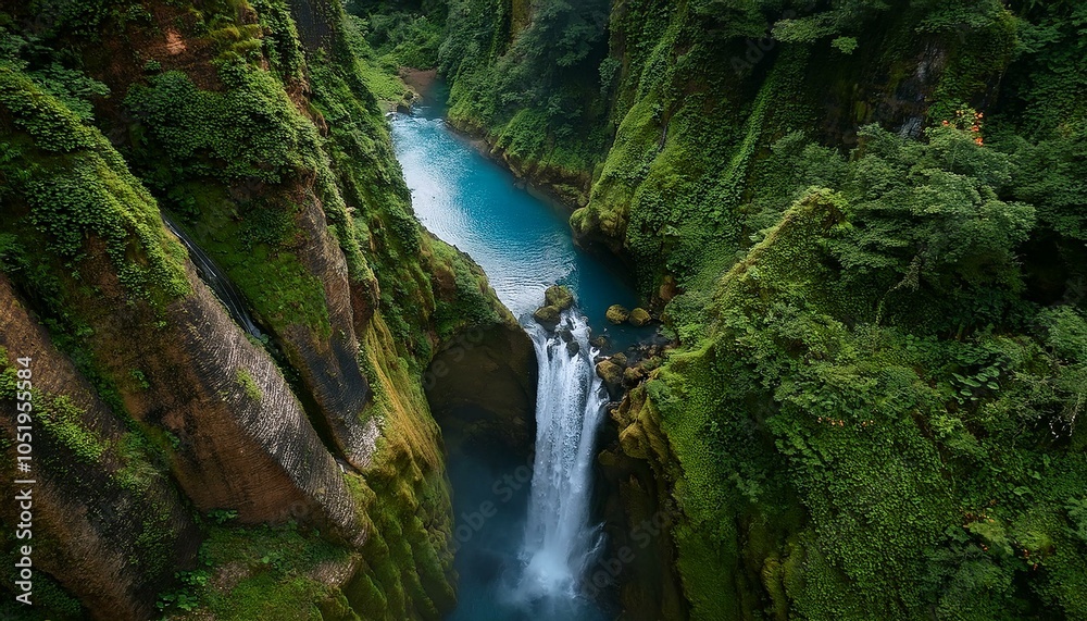 Cascada en medio de un bosque