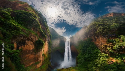 Cascada en medio de un bosque