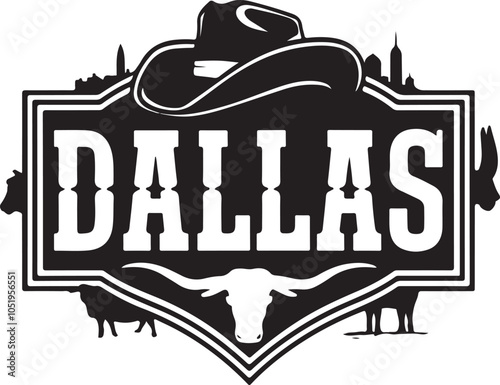 Dallas Texas Typography Vector Graphic