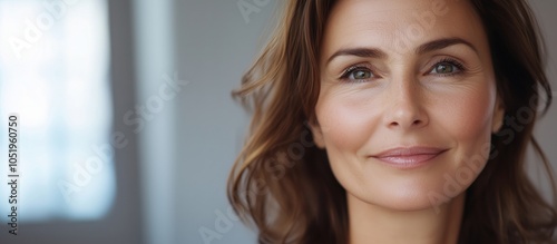 Free Download Portrait of confident woman with warm smile, soft lighting, natural beauty - GFXLoad