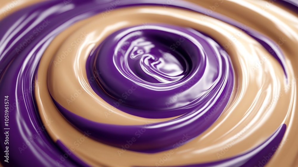 3D Render of Violet and Beige Chocolate Swirl. AI generated illustration 3D Render of Violet and Beige Chocolate Swirl. AI generated illustration