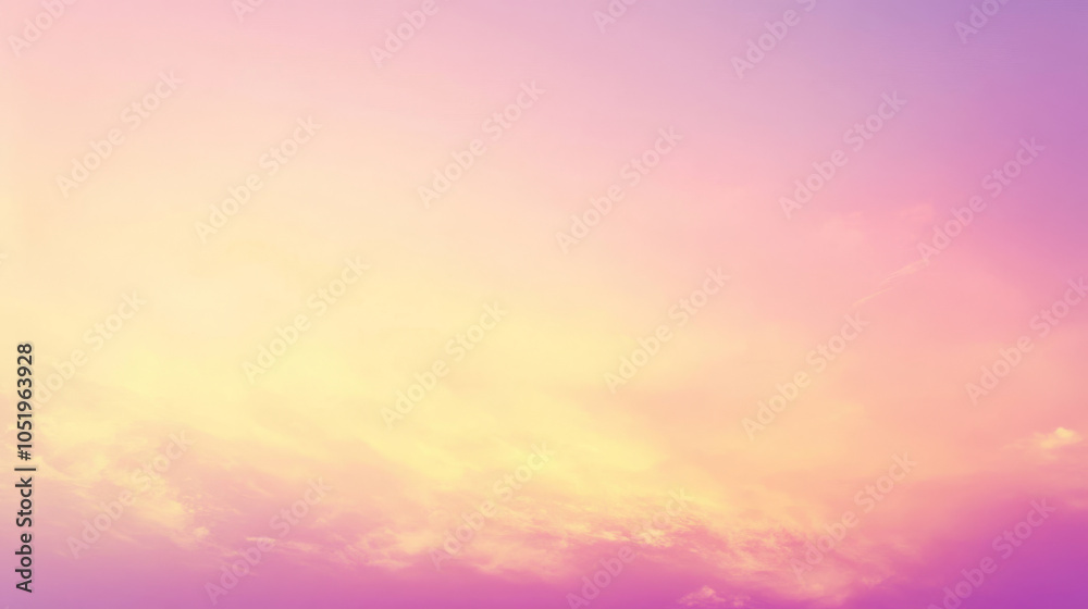 Fototapeta premium serene gradient of soft pink and yellow hues fills sky, creating calming atmosphere that evokes feelings of peace and tranquility