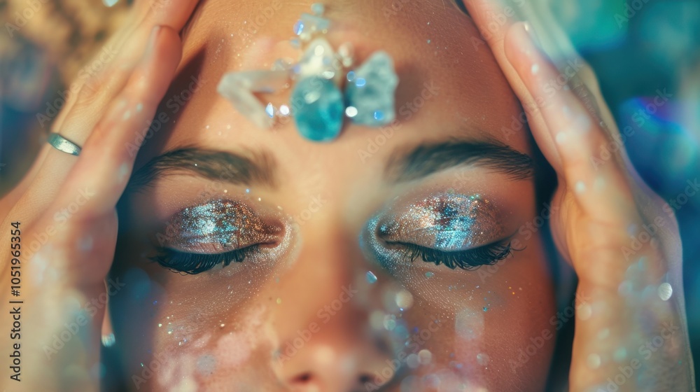 Fototapeta premium Holistic Beauty: Achieve beauty from within by combining organic skincare, natural cosmetics, and facial yoga to elevate your physical appearance and well-being.