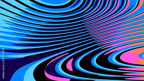 Abstract background featuring dynamic, curving lines in shades of blue and neon accents. A flowing, wave-like pattern with vibrant, high-contrast visual appeal.