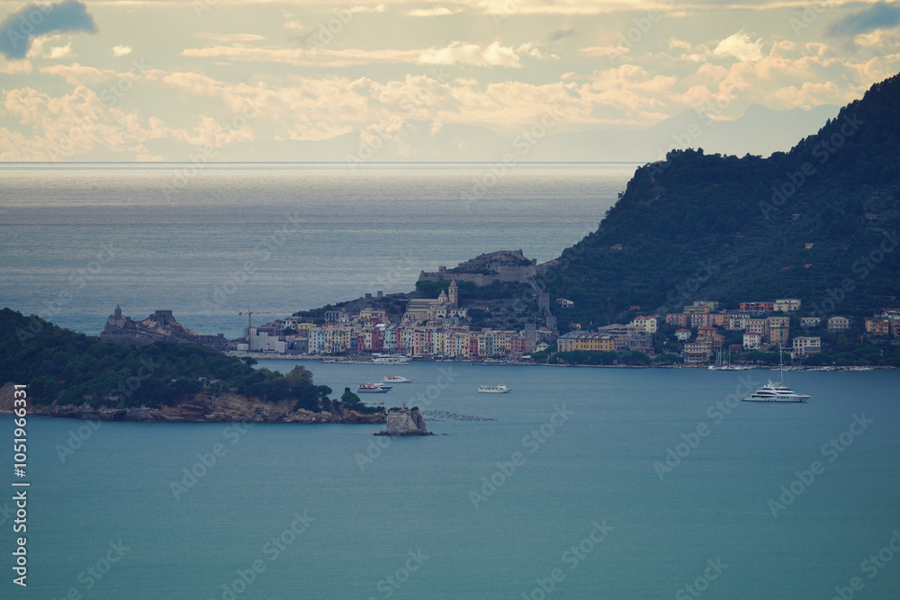 Cloudy sunset over the Ligurian Sea near Portovenere. Cloudy sunset over the Ligurian Sea near Portovenere.