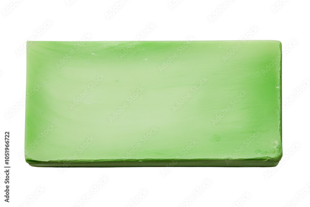 A green paint block with smooth edges and subtle shading isolated on white background A green paint block with smooth edges and subtle shading isolated on white background