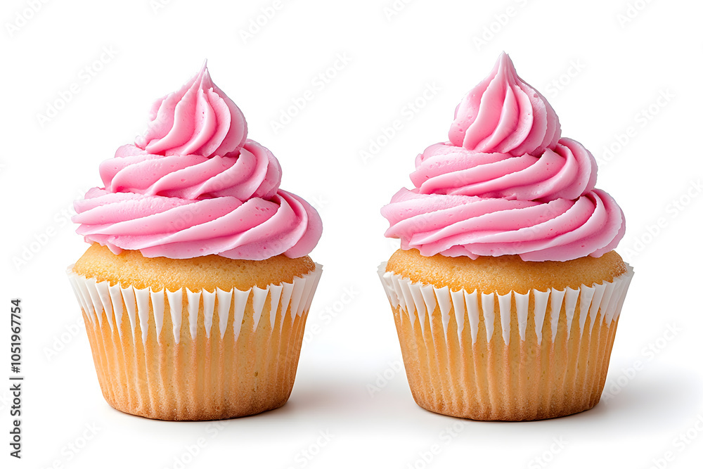 Delicious frosted cupcake isolated on white Delicious frosted cupcake isolated on white