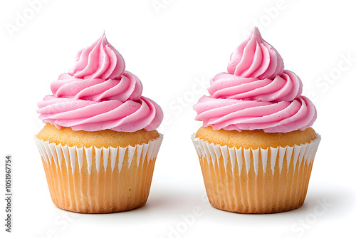 Delicious frosted cupcake isolated on white 