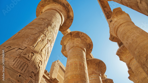  Egypt - Karnak Hypostyle hall columns in the temple at Luxor Thebes