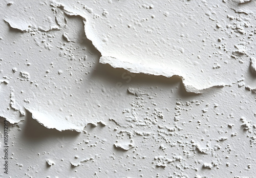 Cracked and Peeling White Wall photo