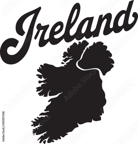 Ireland Map Typography Vector photo