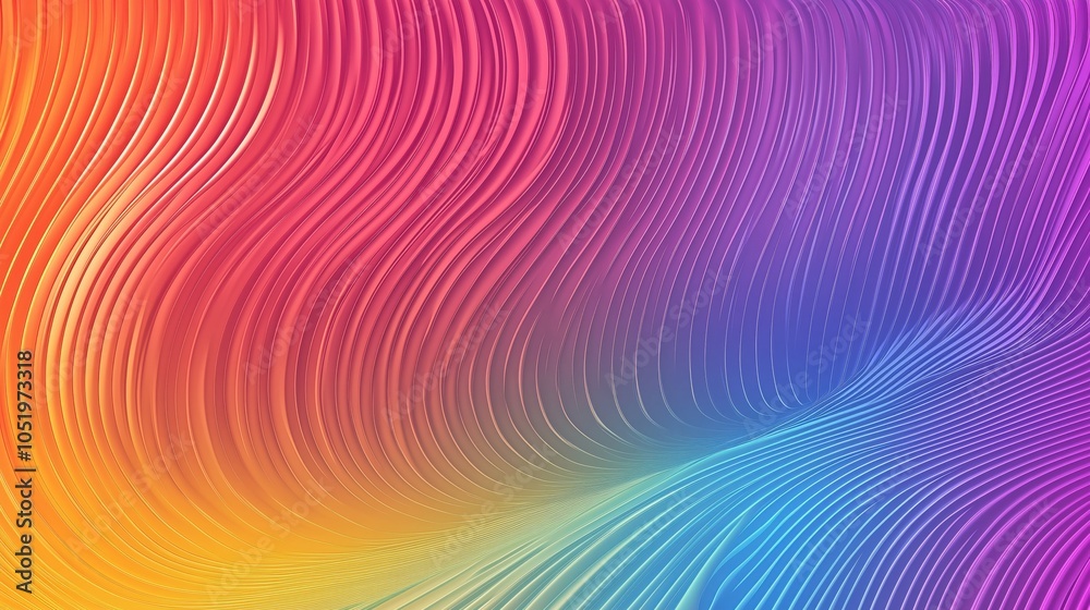 Obraz premium Colorful wavy lines abstract background, vibrant gradients, smooth texture