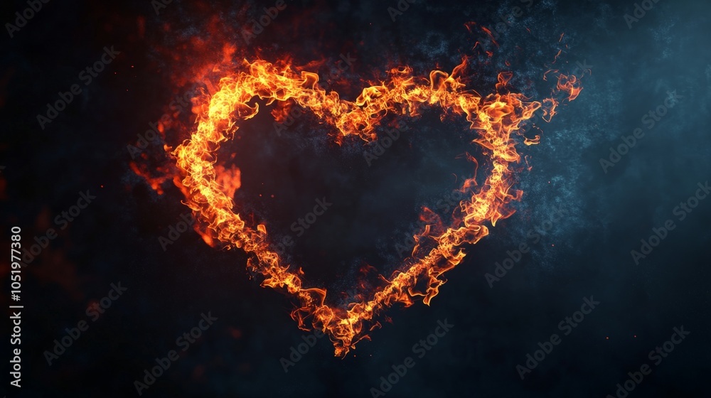 Heart shaped fire frame generative ai Heart shaped fire frame generative ai