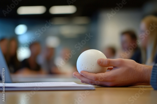 Meeting Contextualized Through Stress Ball Holding  photo