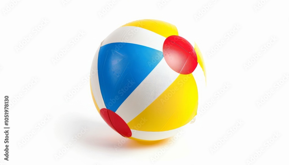 Summer Fun: A Vibrant Beach Ball Stands Out Against a Blank Canvas Summer Fun: A Vibrant Beach Ball Stands Out Against a Blank Canvas