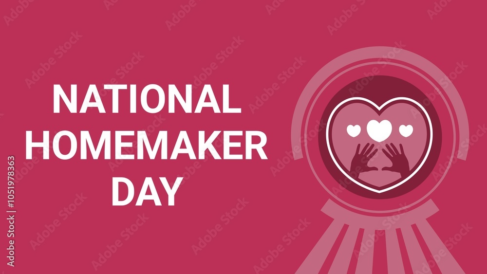 National Homemaker Day web banner design illustration National Homemaker Day web banner design illustration