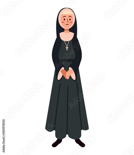 woman nun of catholic character