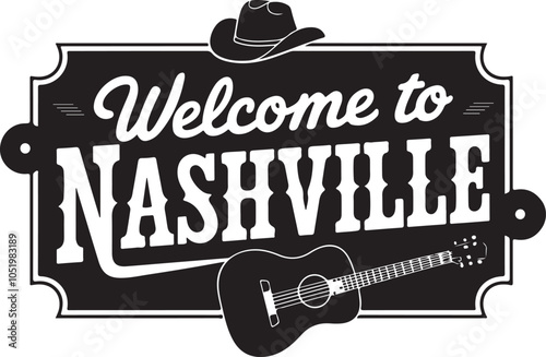 Nashville Welcome Sign Vector