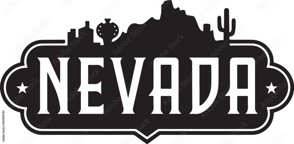 Fototapeta premium Nevada Retro Typography Sign