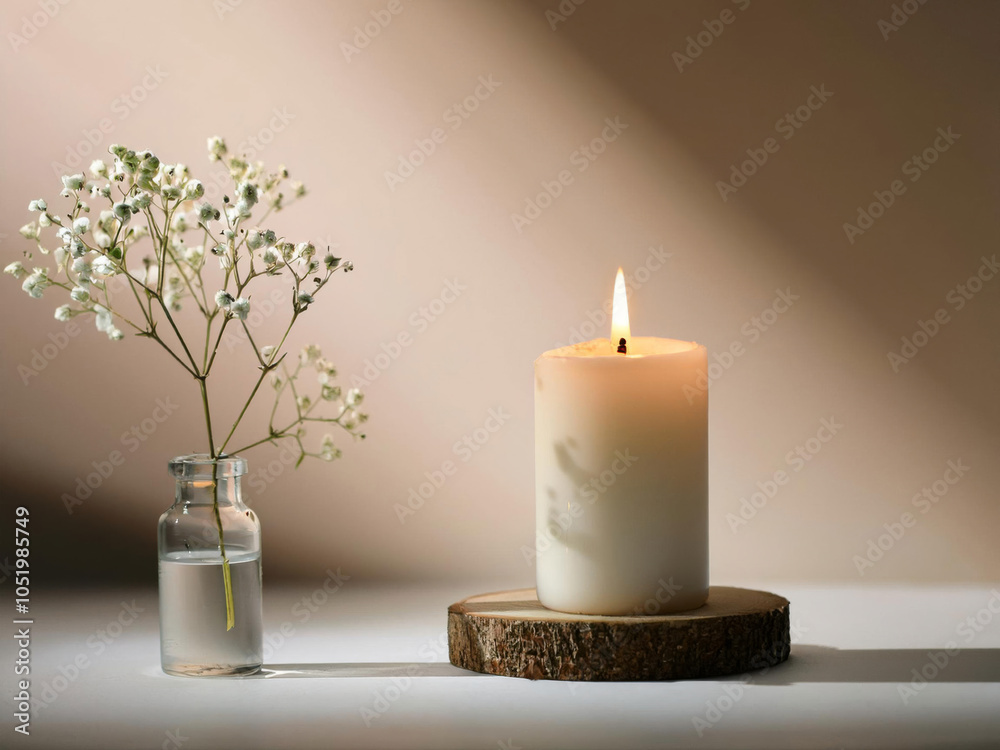 candle with flowers candle with flowers