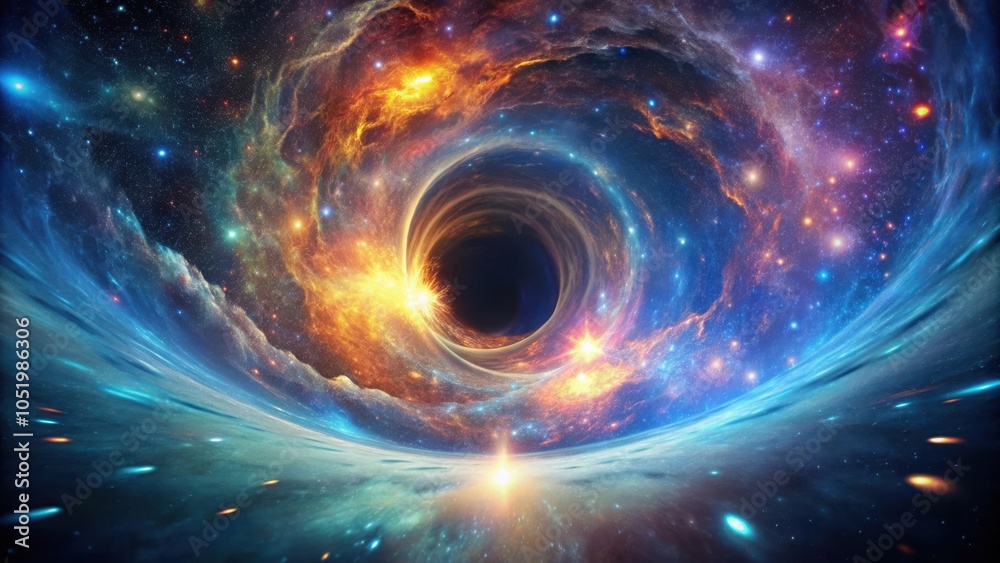 Obraz premium Infinite possibilities of time and space illustrated through a mesmerizing wormhole journey