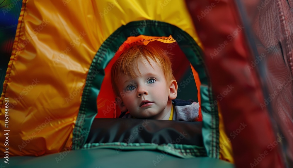Playful Toddler's Hide and Seek Adventure in the Trampoline Castle! Playful Toddler's Hide and Seek Adventure in the Trampoline Castle!