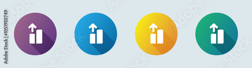 Level up solid icon in flat design style. Competition signs vector illustration.